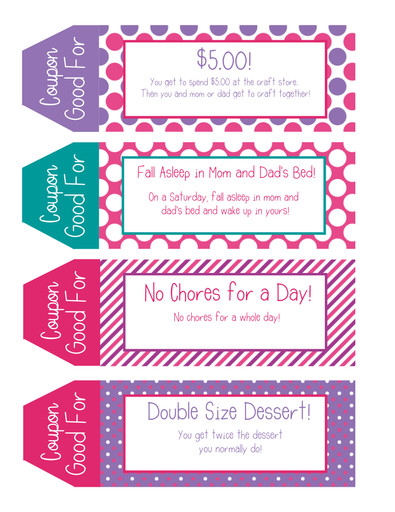 Kids Printable Coupon Book Girls Edition – MicheleTripple