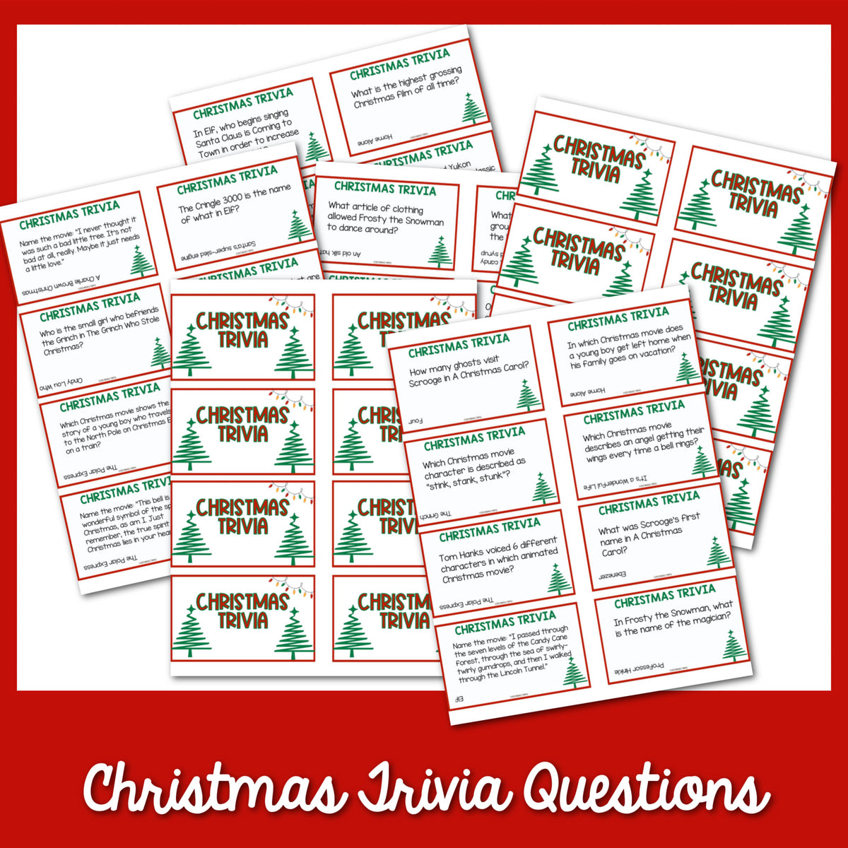 Christmas Trivia Printable Cards MicheleTripple Christmas Trivia Printable Cards MicheleTripple