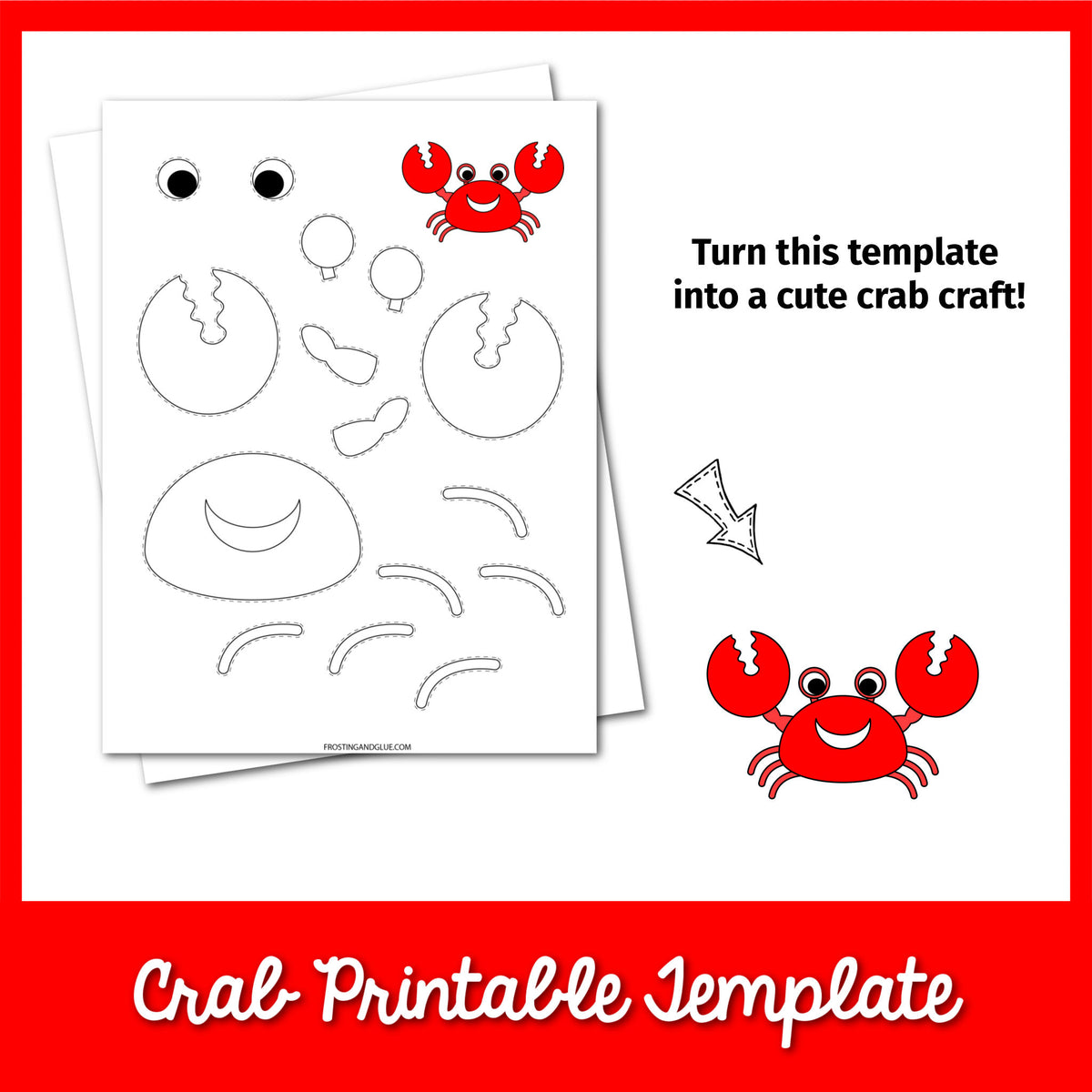 Crab Printable Template MicheleTripple