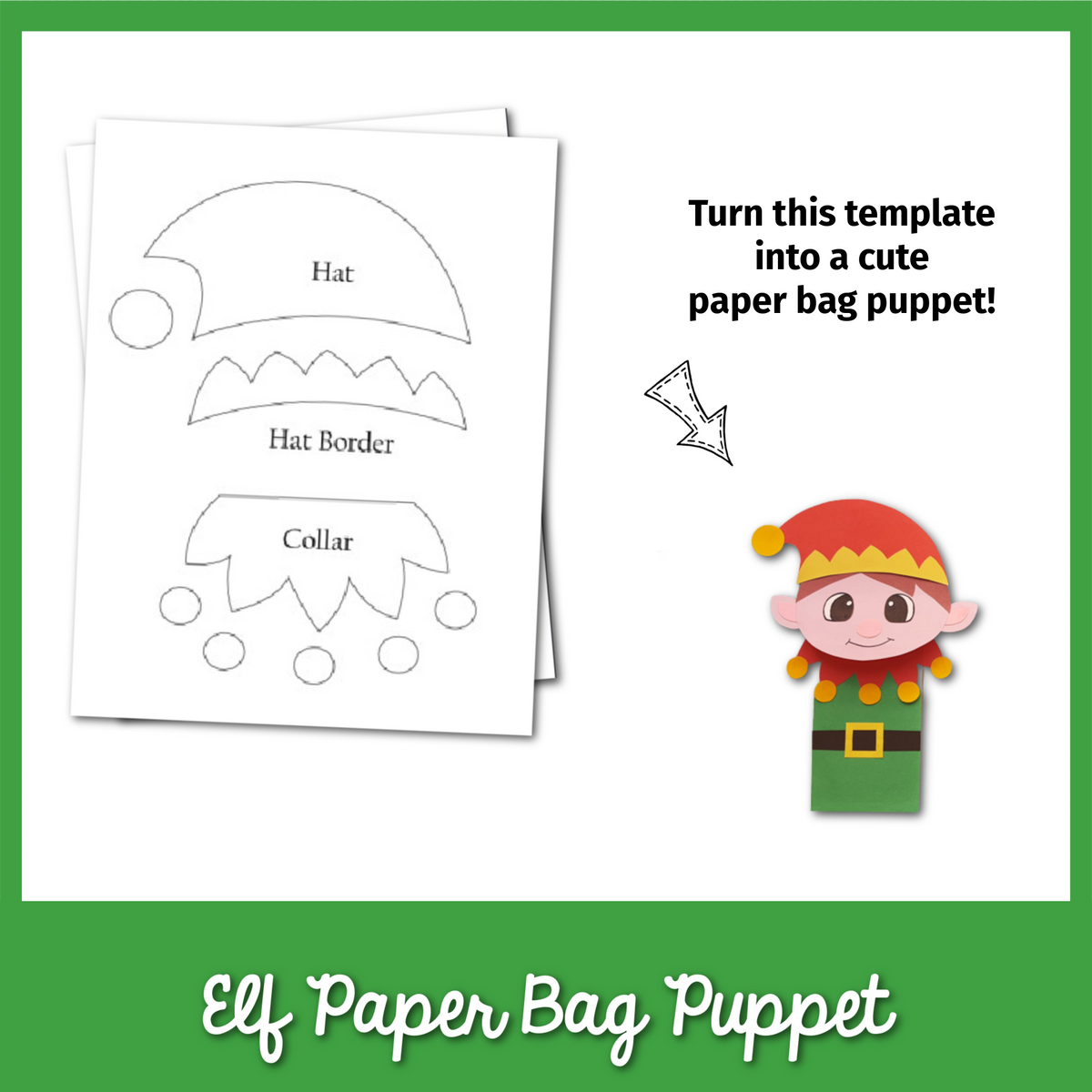 Elf Paper Bag Puppet Template – MicheleTripple elf-paper-bag-puppet-template-micheletripple