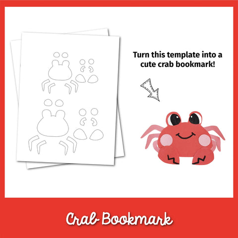 Crab Bookmark Template