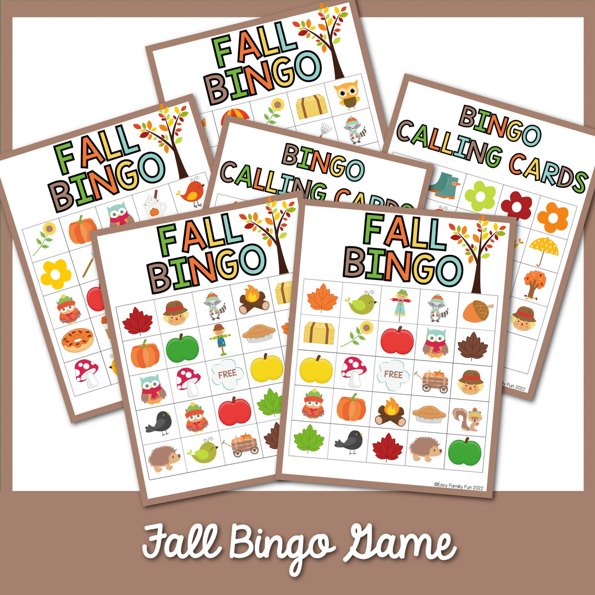 Fall Bingo Cards Set of 8 Cards – MicheleTripple