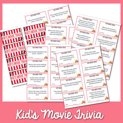 Kid's Movie Trivia Printable