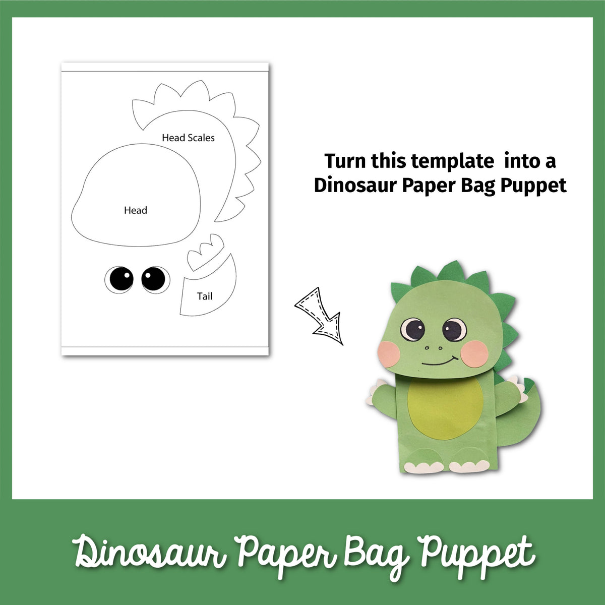 Paper Bag Dinosaur Puppet Template – MicheleTripple free-printable-dinosaur-outline-stencil-just-family-fun