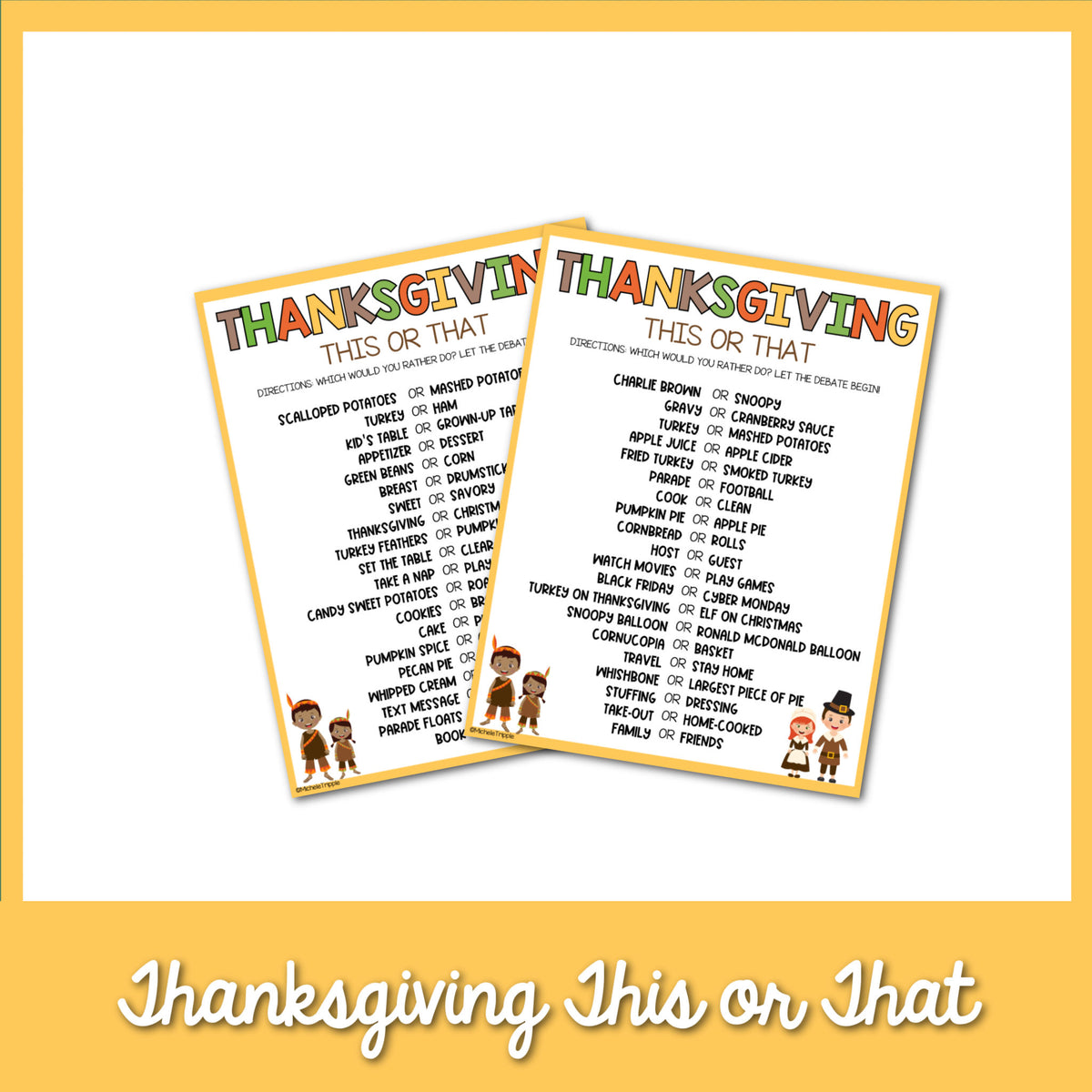 Thanksgiving Football Trivia Game Thanksgiving Printable 