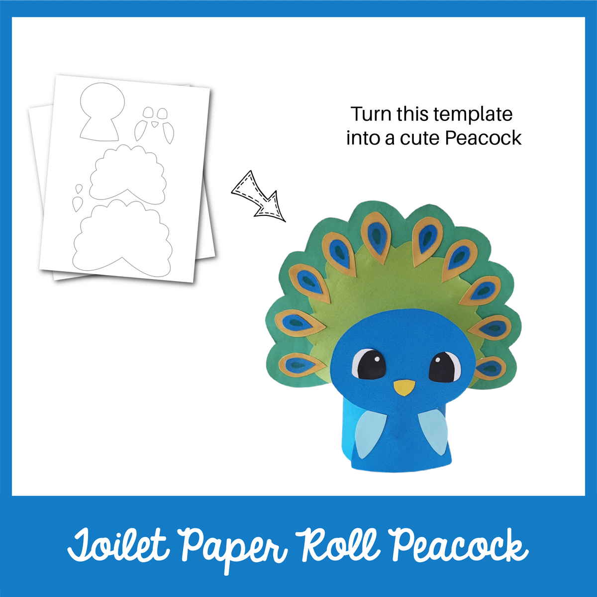 Toilet Paper Roll Peacock Craft Template – MicheleTripple