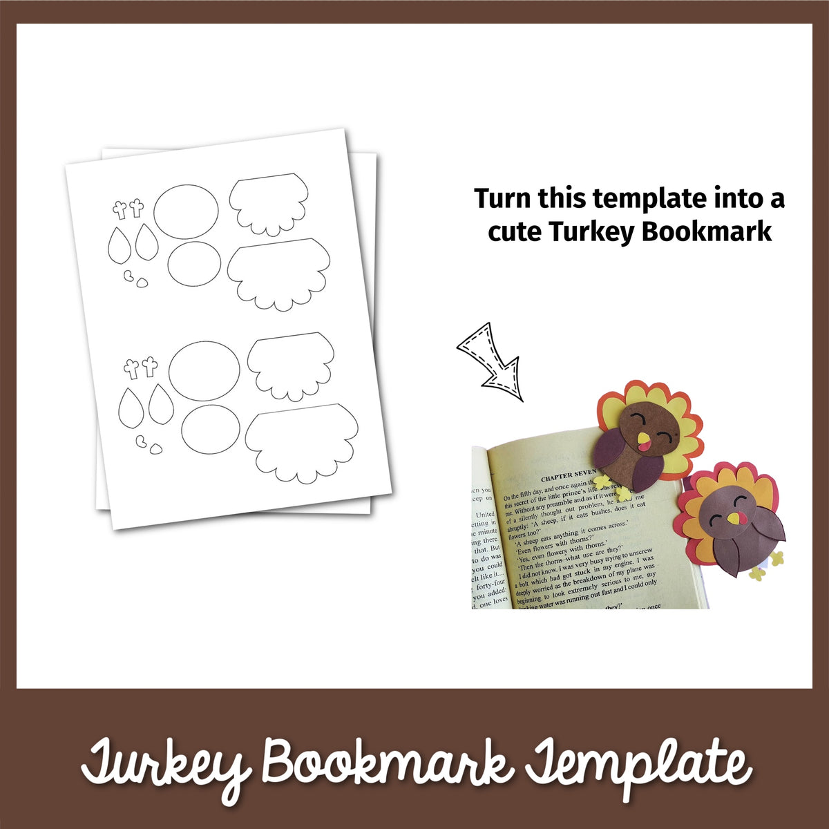 Turkey Bookmark Craft Template – MicheleTripple