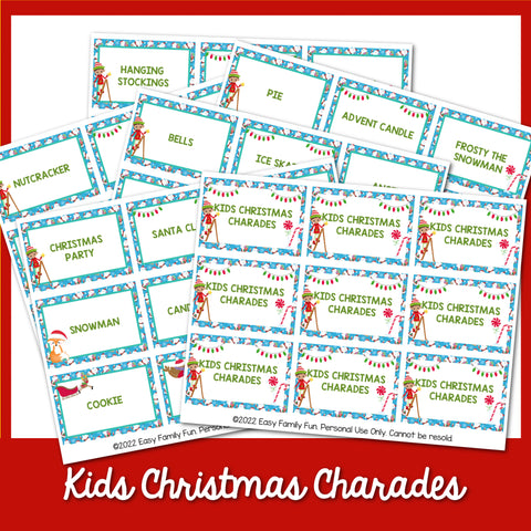 Kids Christmas Charades Printable