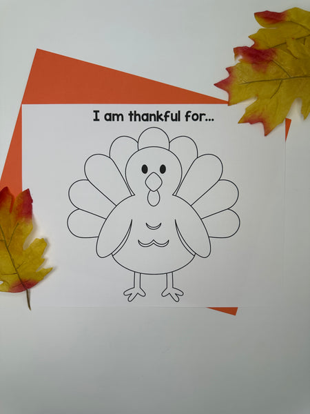 I Am Thankful For Turkey Craft Template