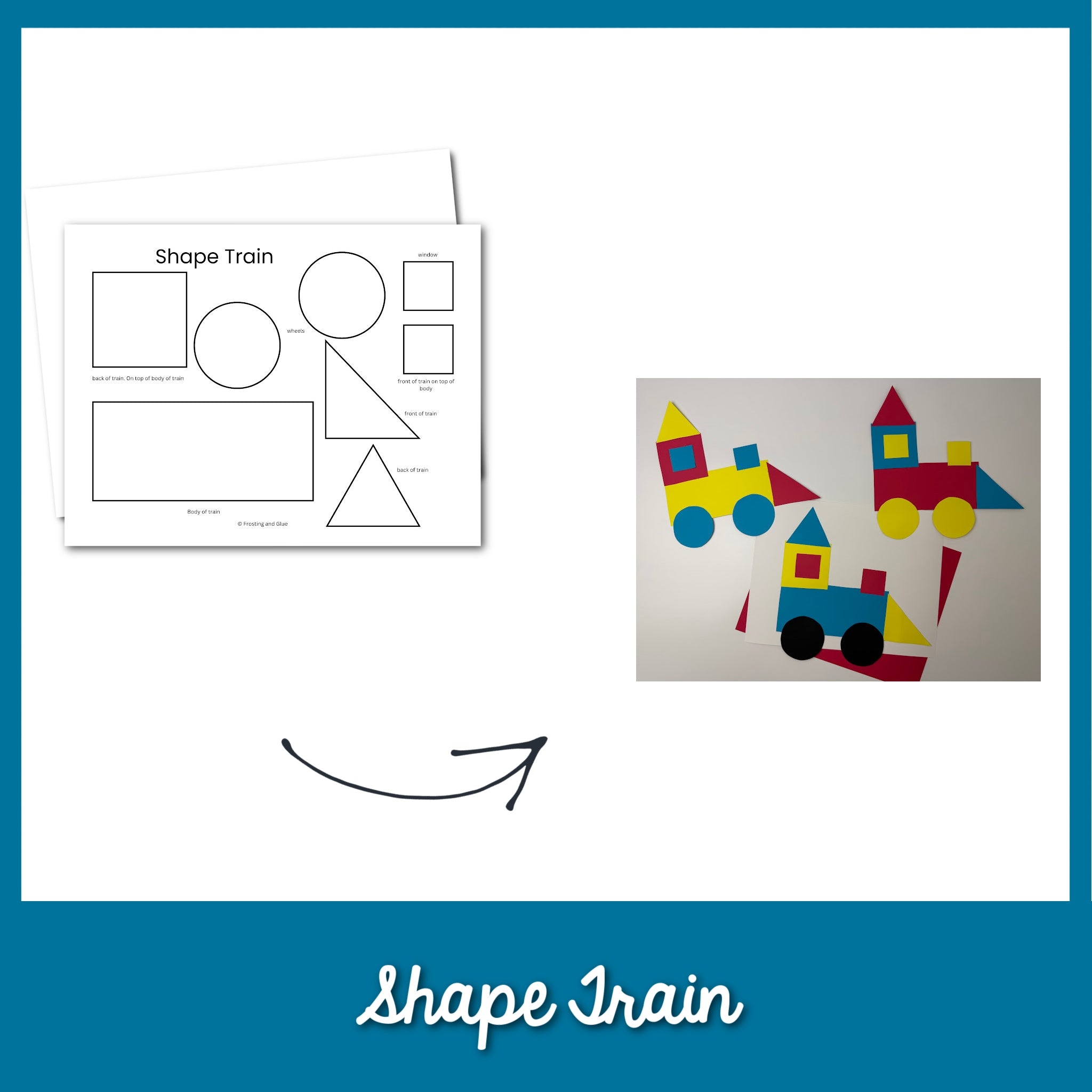 Shape Train Craft Printable for Preschool & Kindergarten – MicheleTripple
