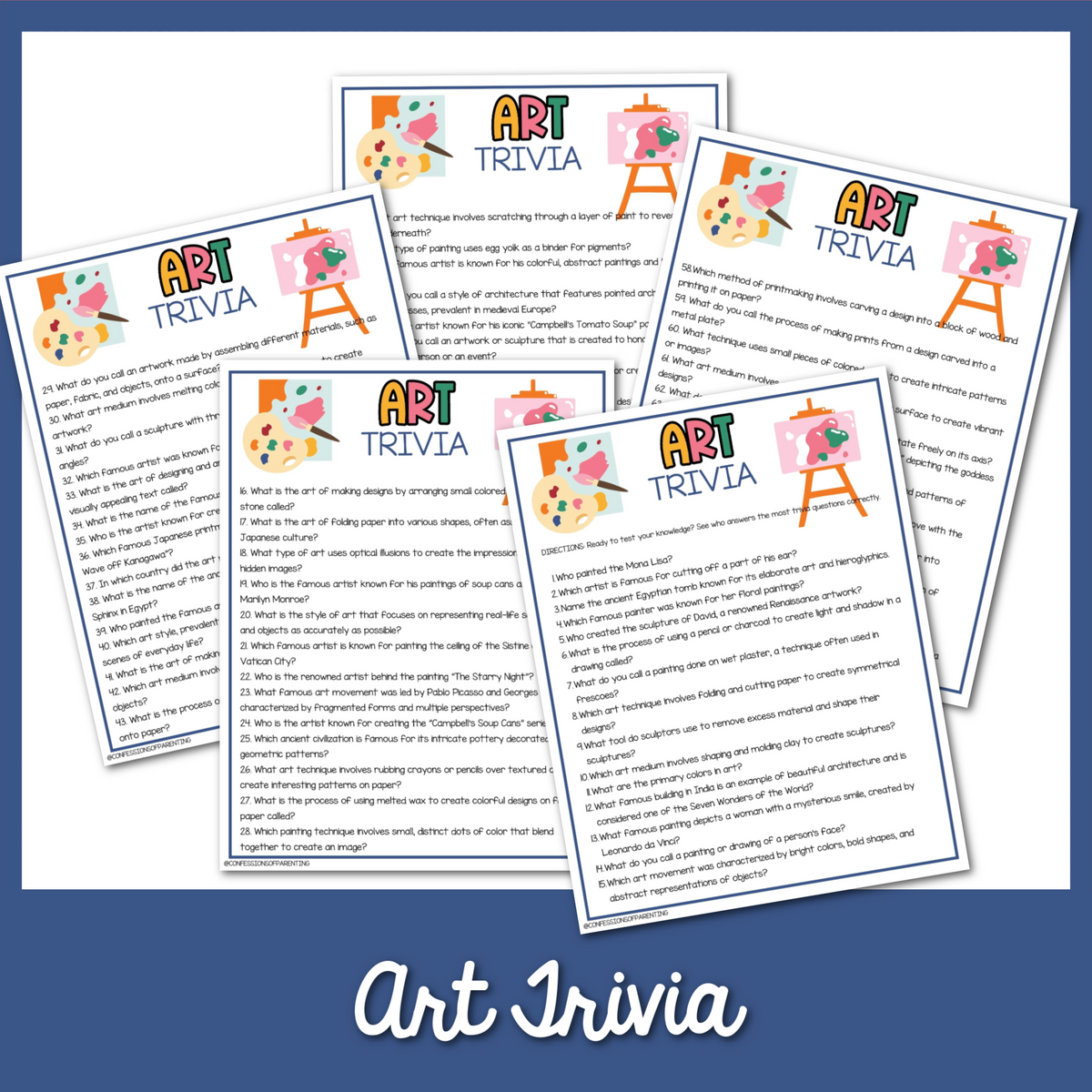 Art Making Questions 150 Art Trivia Questions – MicheleTripple