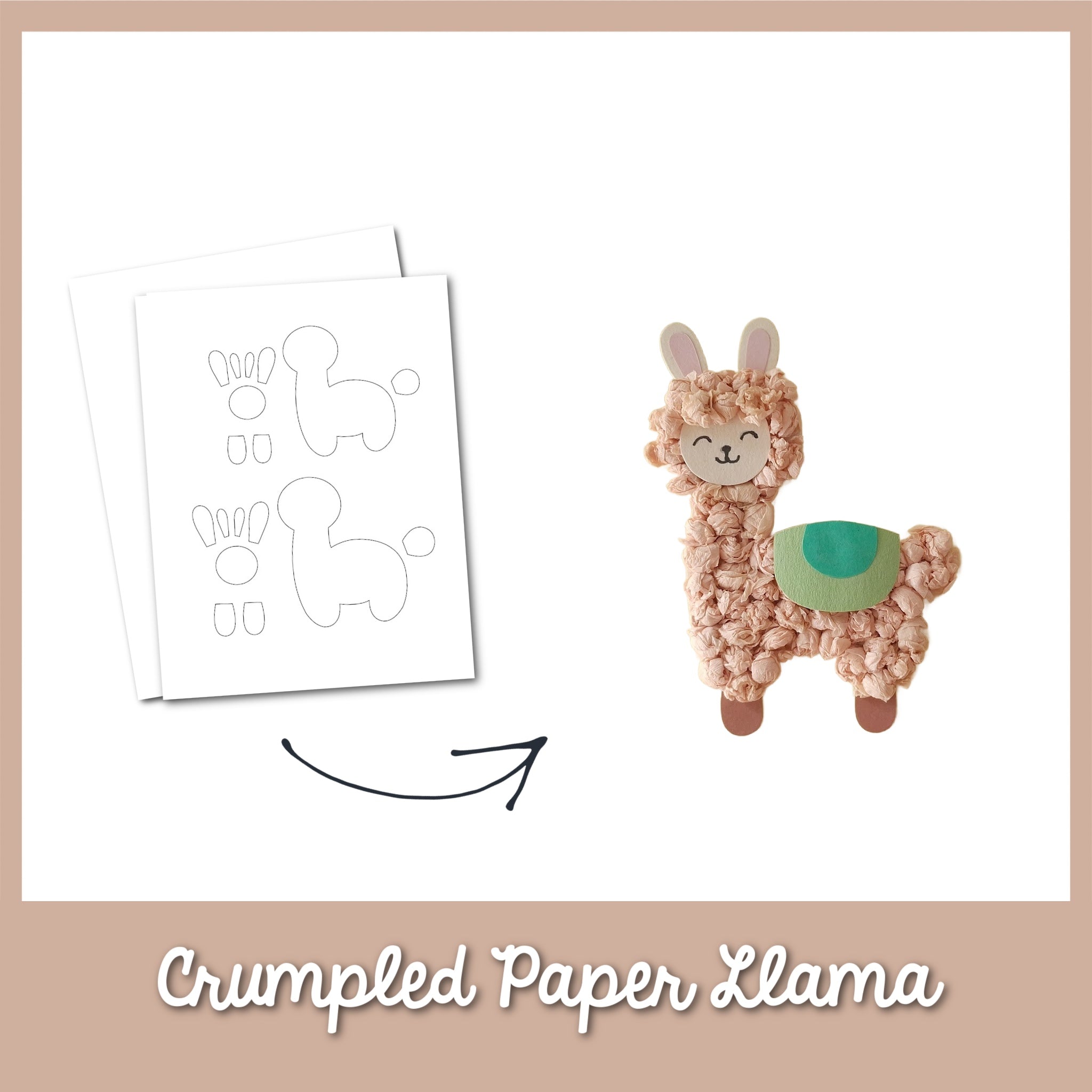 Crumpled Paper Llama Craft