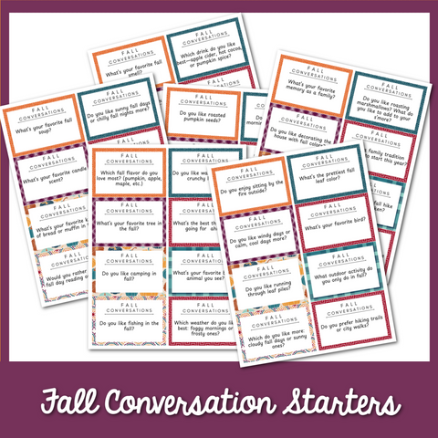 100 Printable Fall Conversation Starters Cards