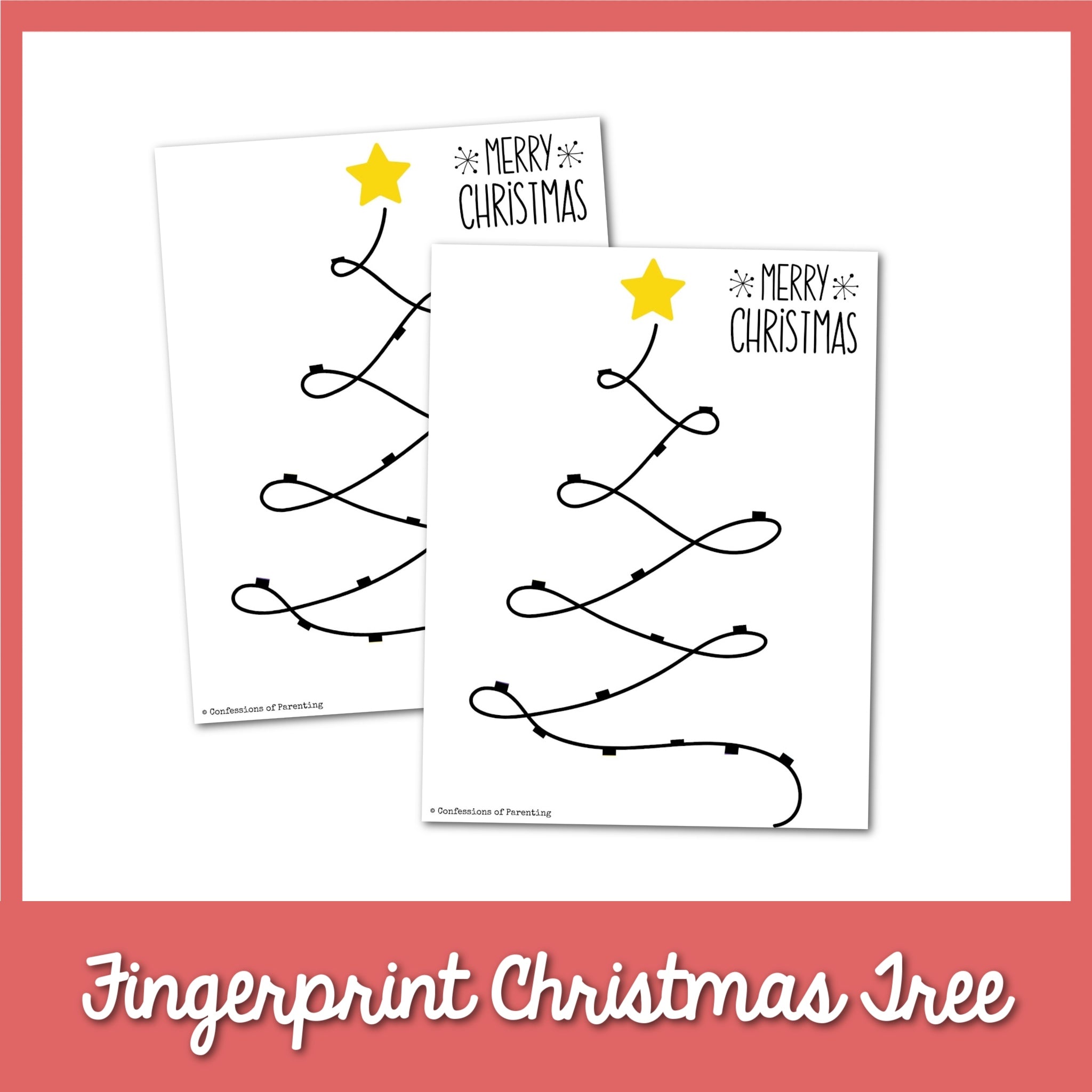Fingerprint Christmas Tree Printable