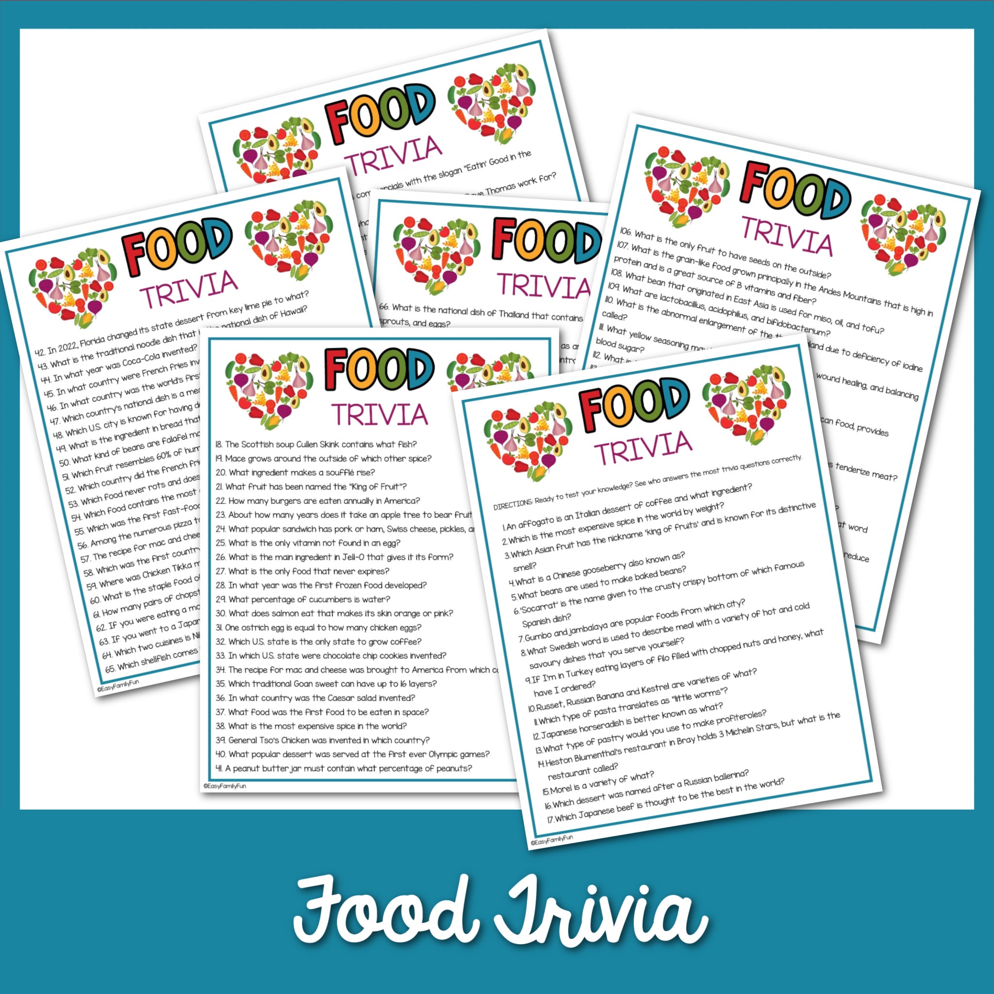 120 Food Trivia Questions