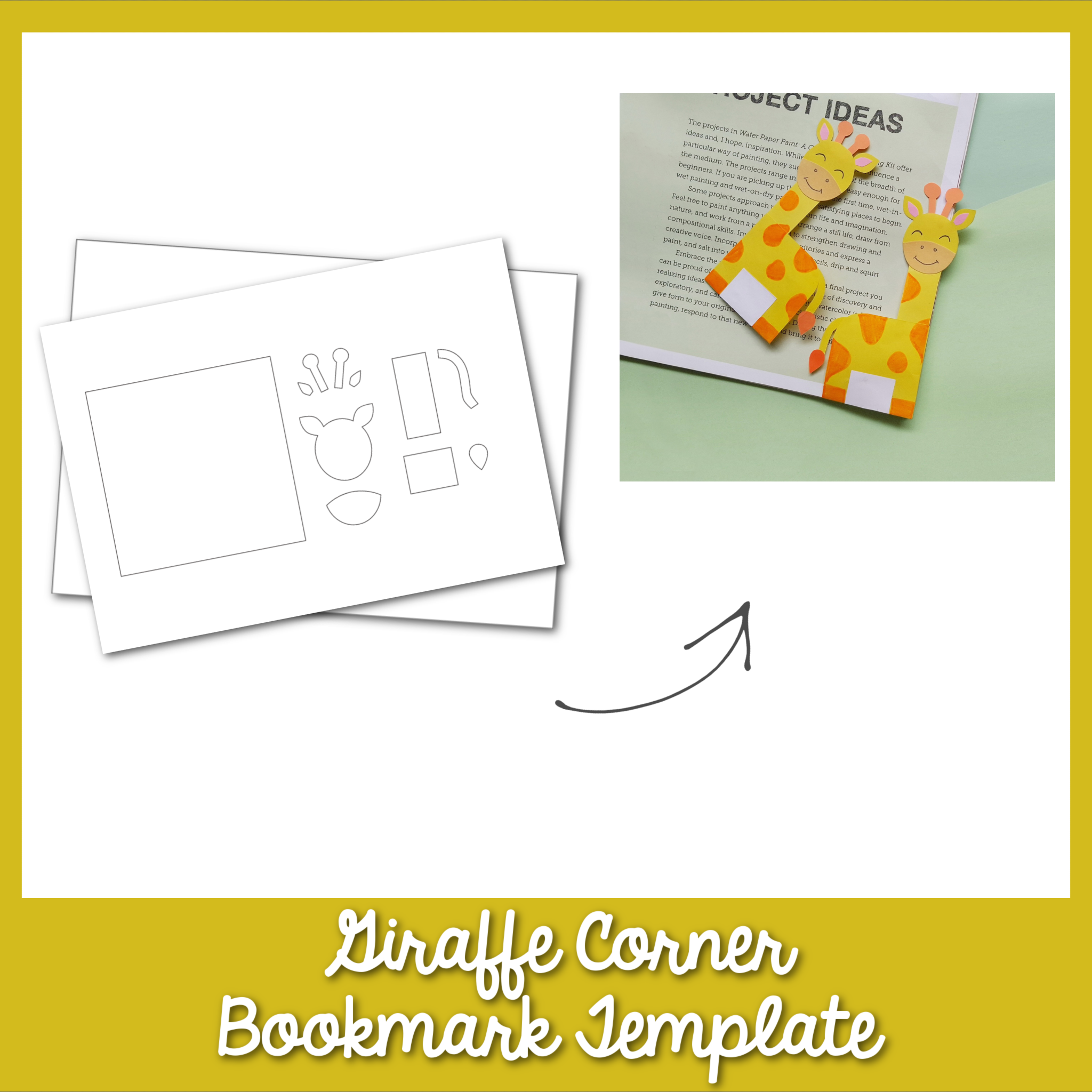 Giraffe Corner Bookmark Template