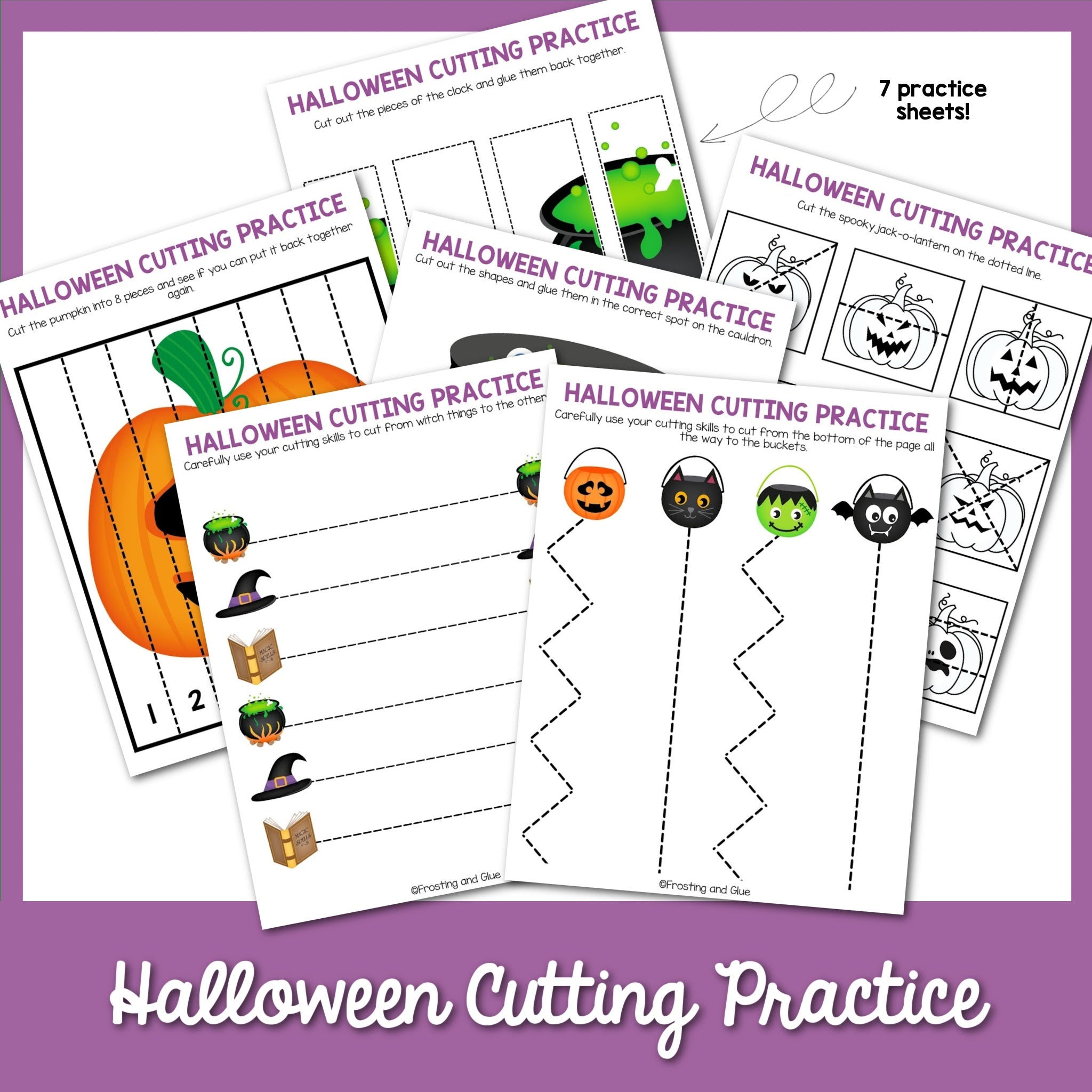 Halloween Cutting Practice Worksheets