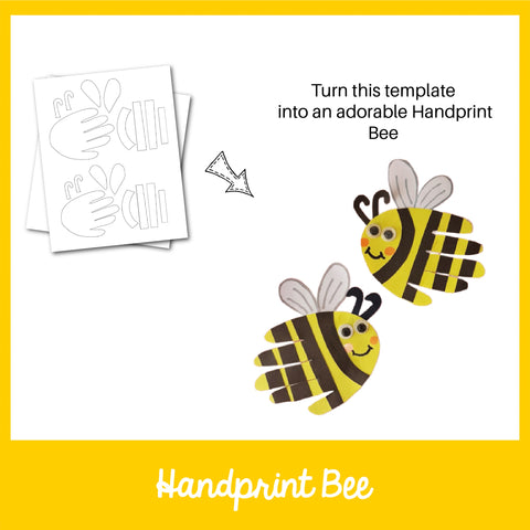 Handprint Bee craft template 