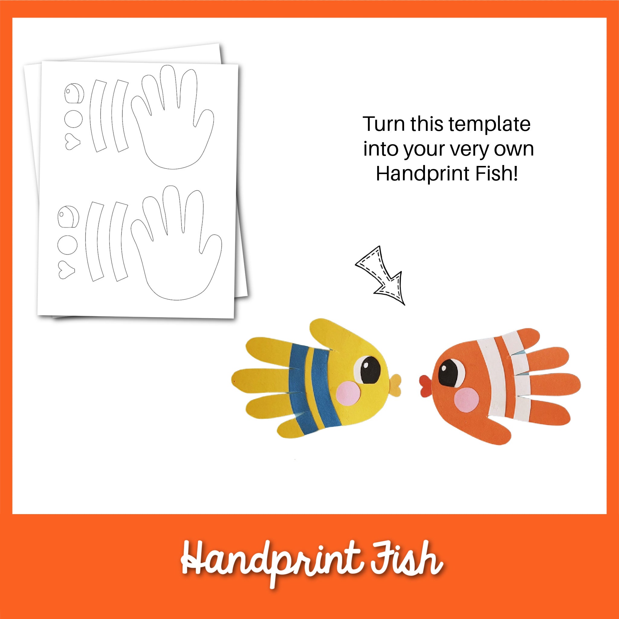 Handlrint Fish Handprint Fish Craft Template – MicheleTripple