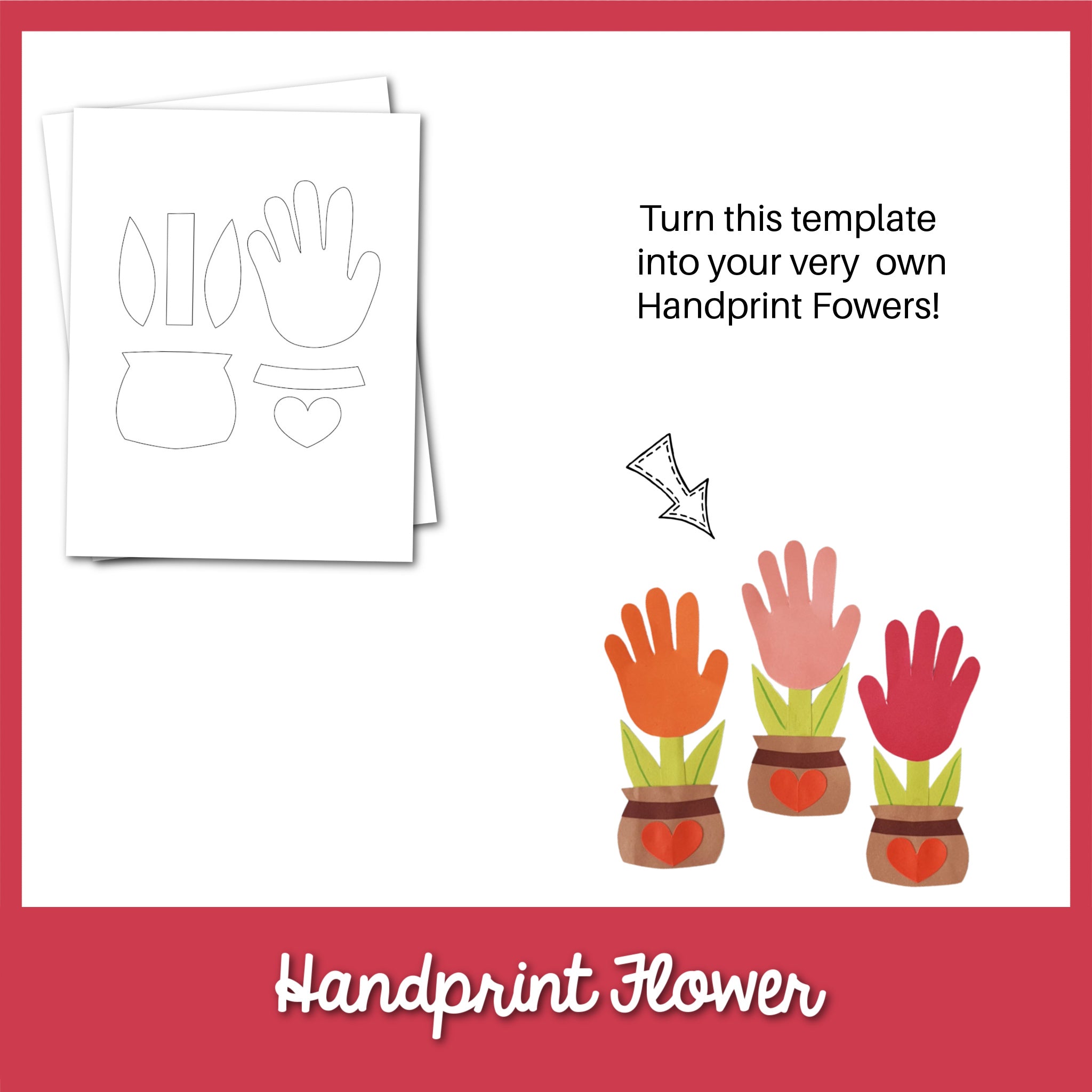 Handprint Flower Craft Template