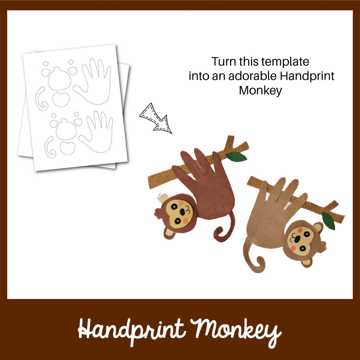 Handprint Monkey Craft Template – MicheleTripple