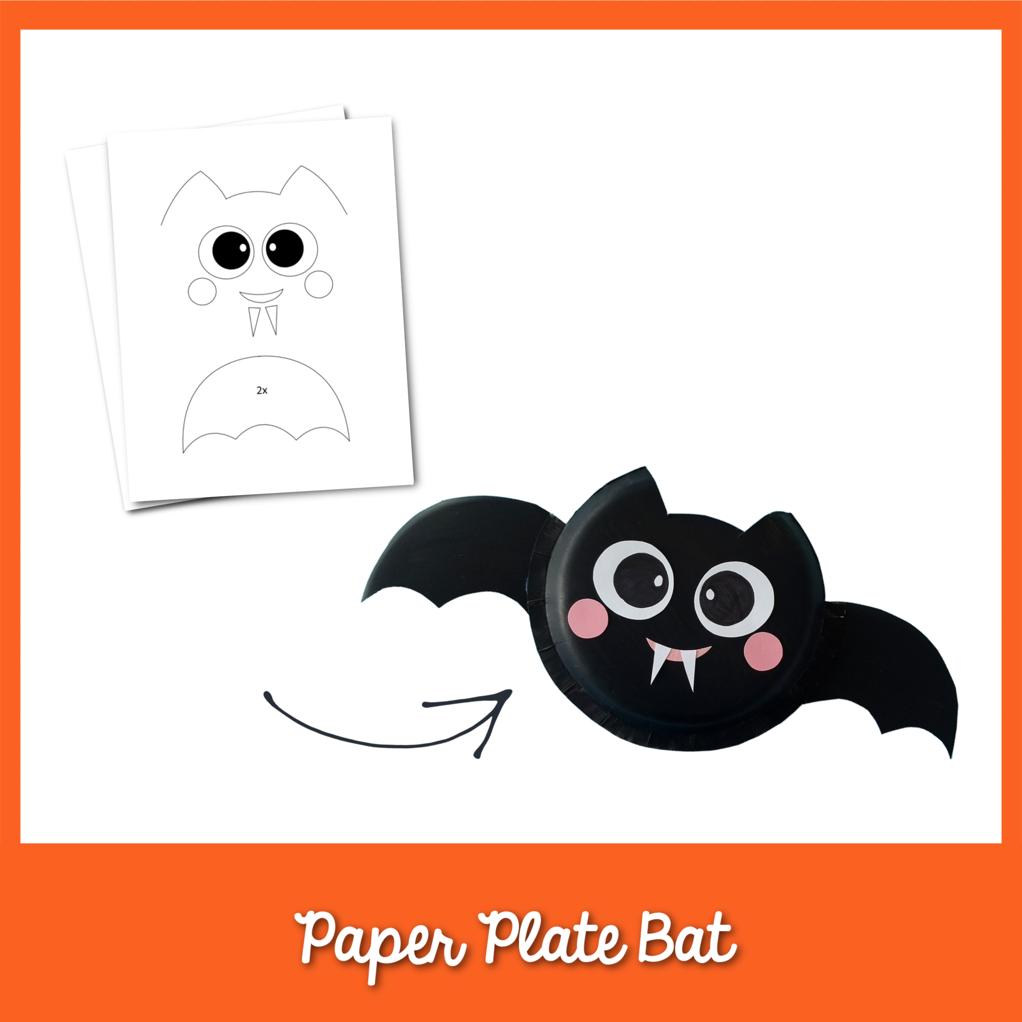 paper plate bat in black 