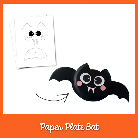 paper plate bat in black 