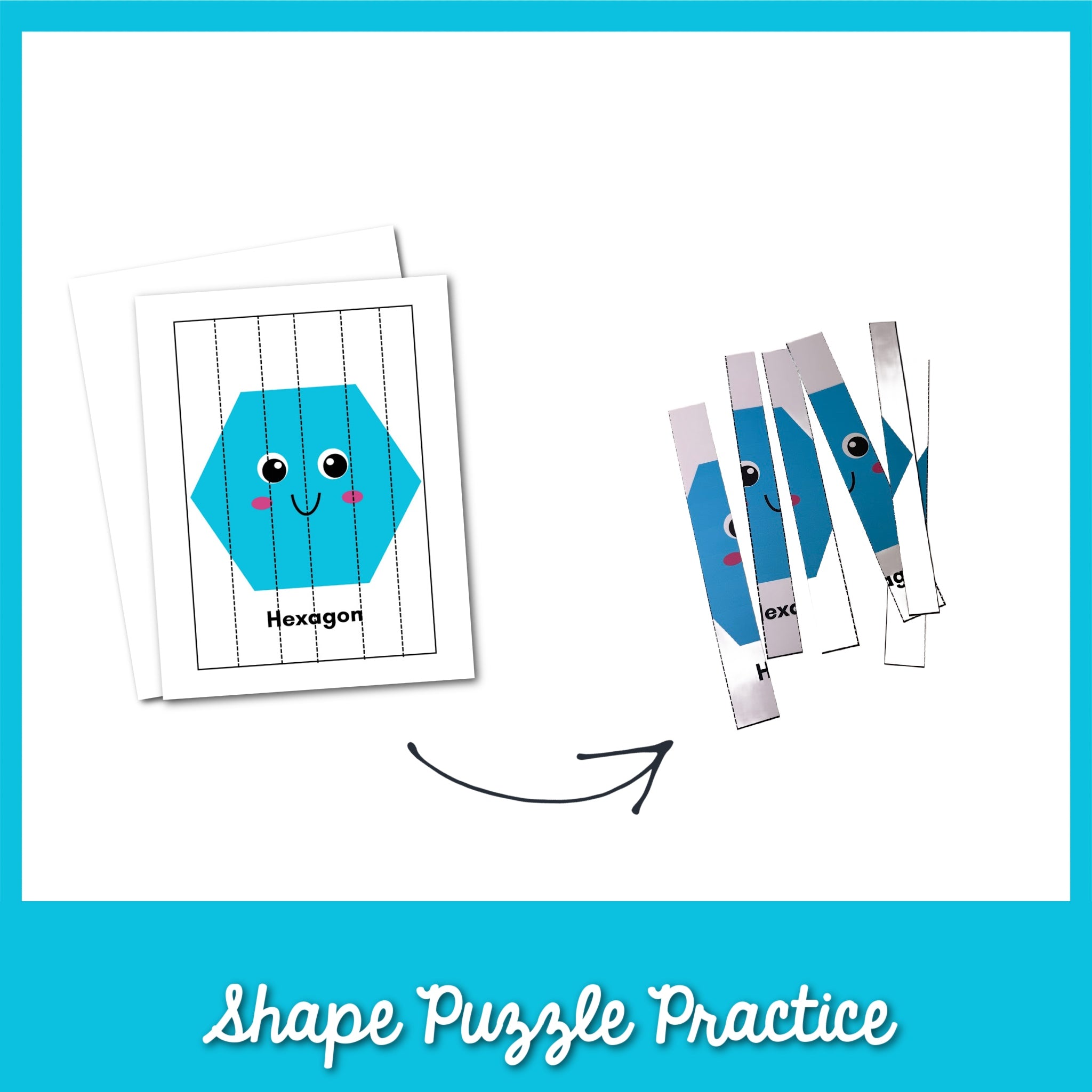 Printable Shape Strip Puzzles for Preschool & Kindergarten – Fine Motor ...