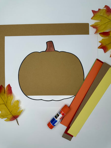Striped Paper Pumpkin Template