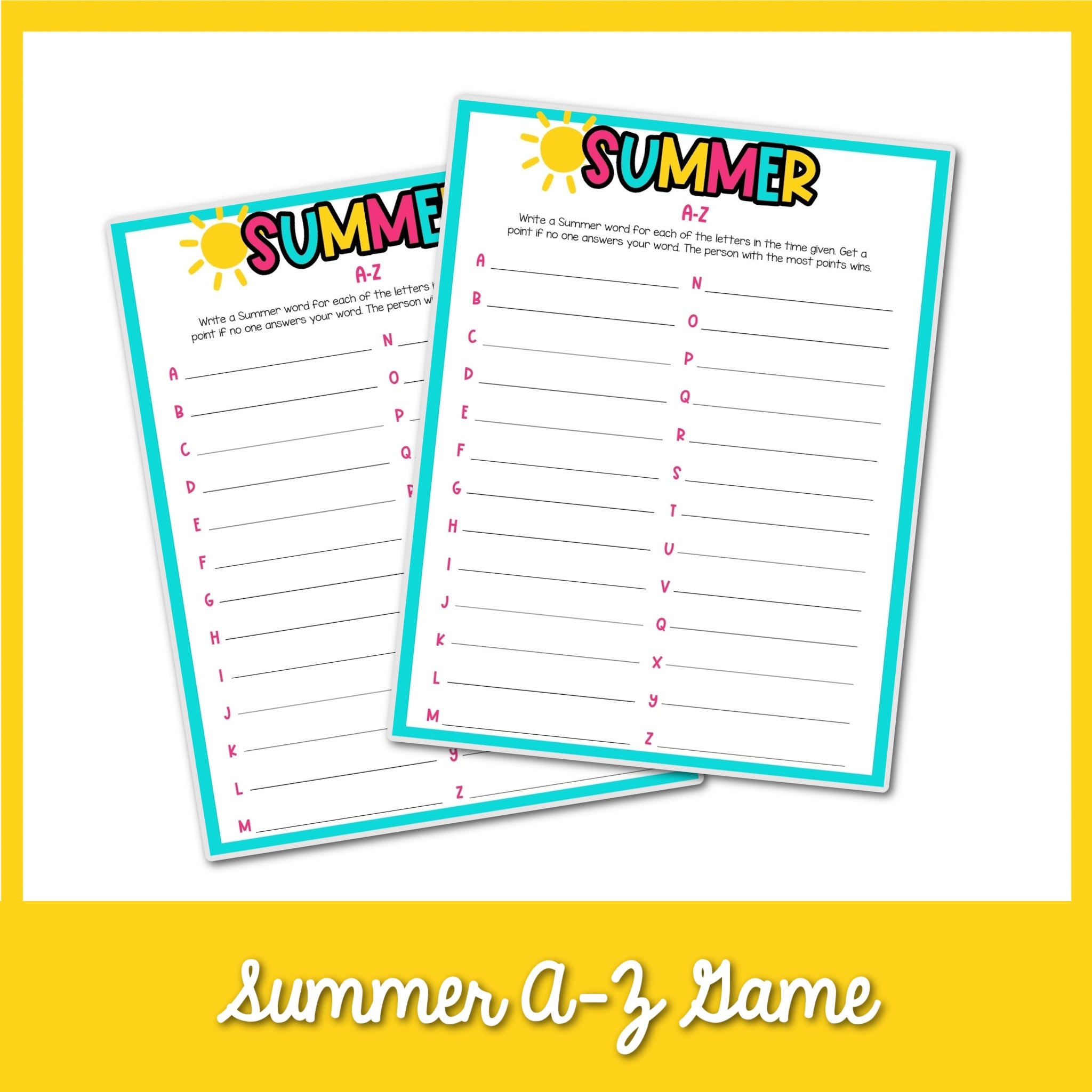 Summer A-Z Game