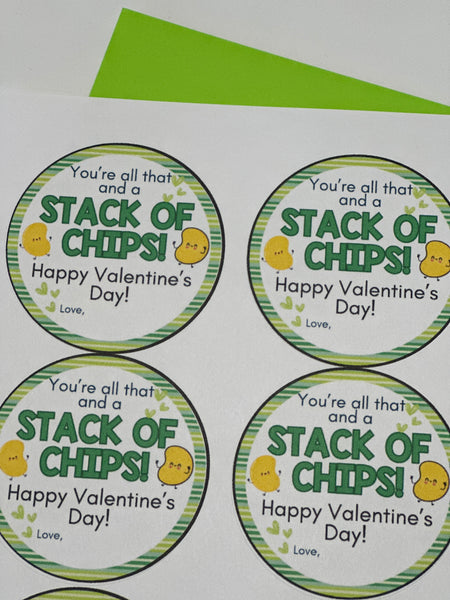 You're All That and a Stack of Chips Valentine's Day Labels