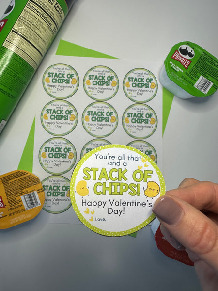 You're All That and a Stack of Chips Valentine's Day Labels