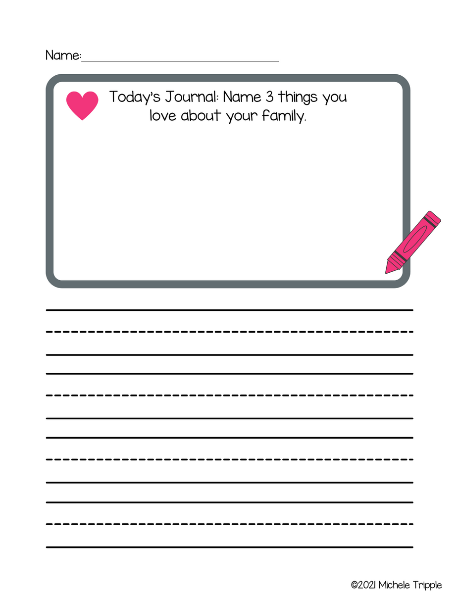 Kindergarten Journal Prompts MicheleTripple