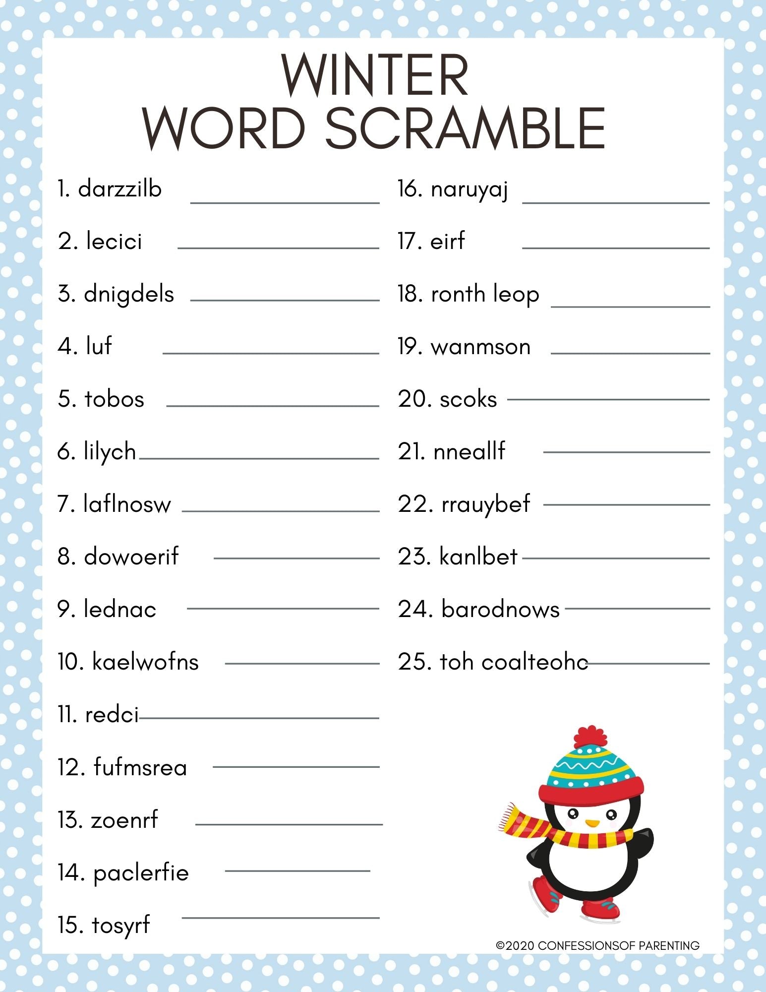 winter-word-scramble-micheletripple for Free Printable New Years Word Scramble Winter Word Scramble – MicheleTripple for Free Printable New Years Word Scramble