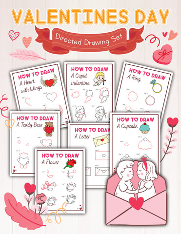 Valentine's Day Directed Drawing Set