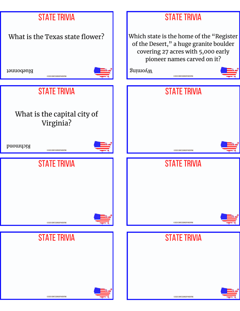 State Trivia Images State Trivia Questions Printable – MicheleTripple