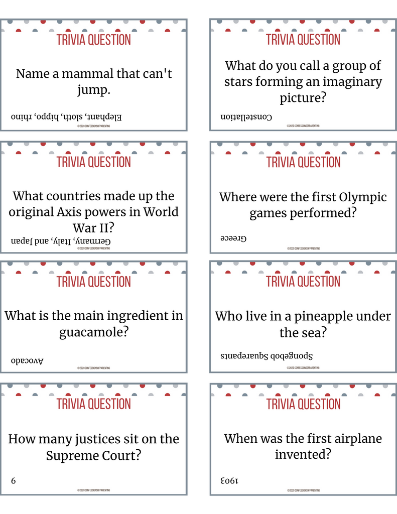 Best Trivia Questions Printable – MicheleTripple