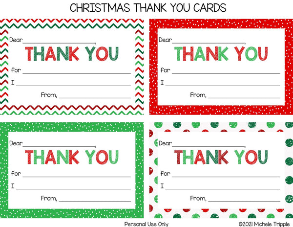 Christmas Thank You Cards for Kids
