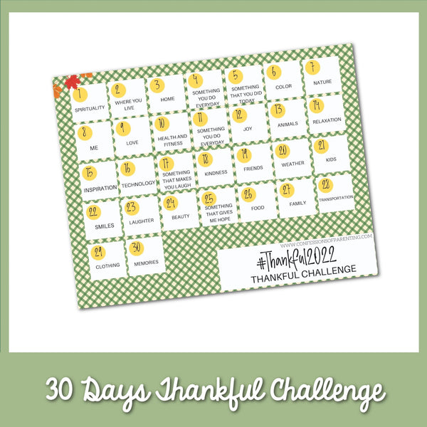 30 Days Thankful Challenge