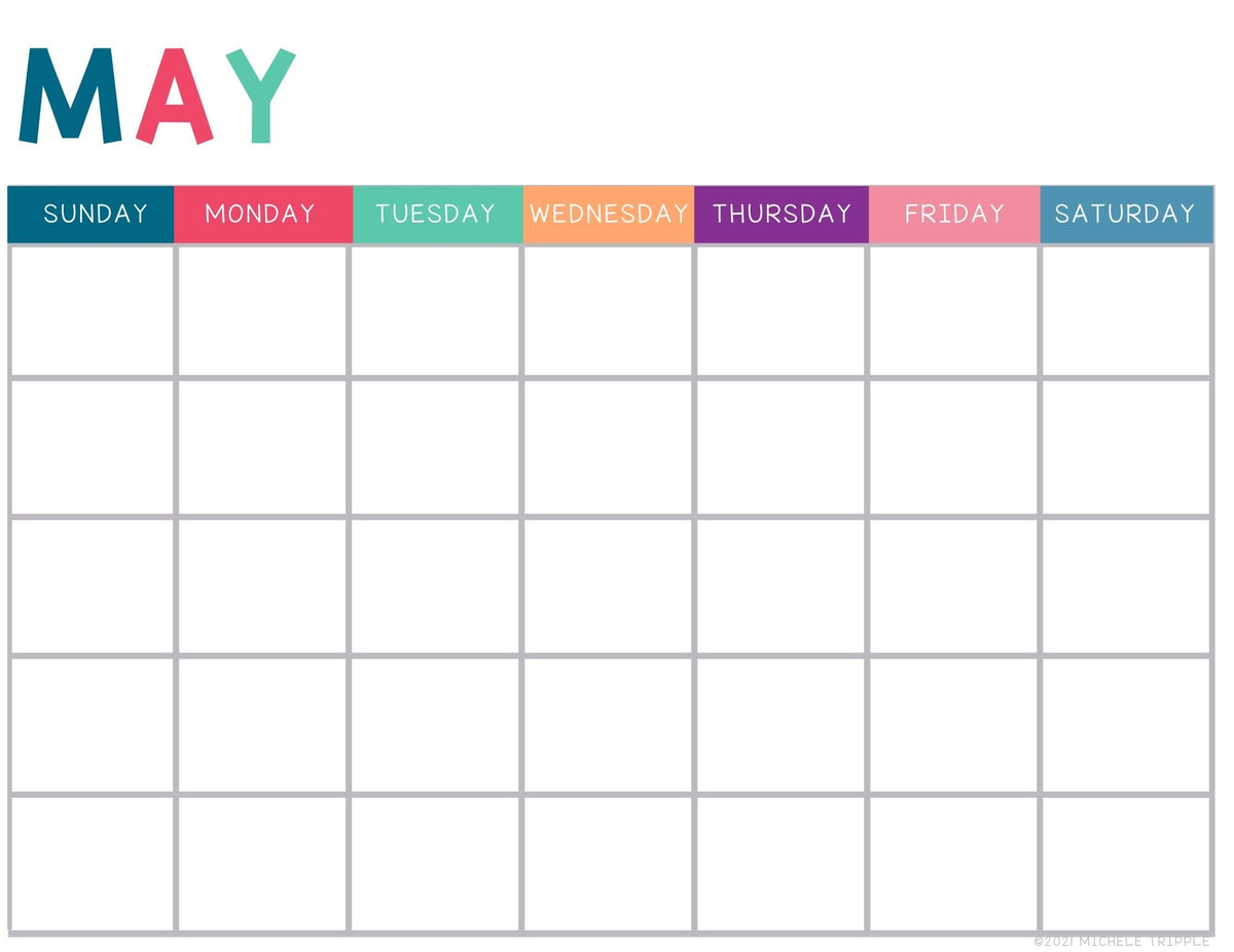 Blank Printable Calendar – MicheleTripple