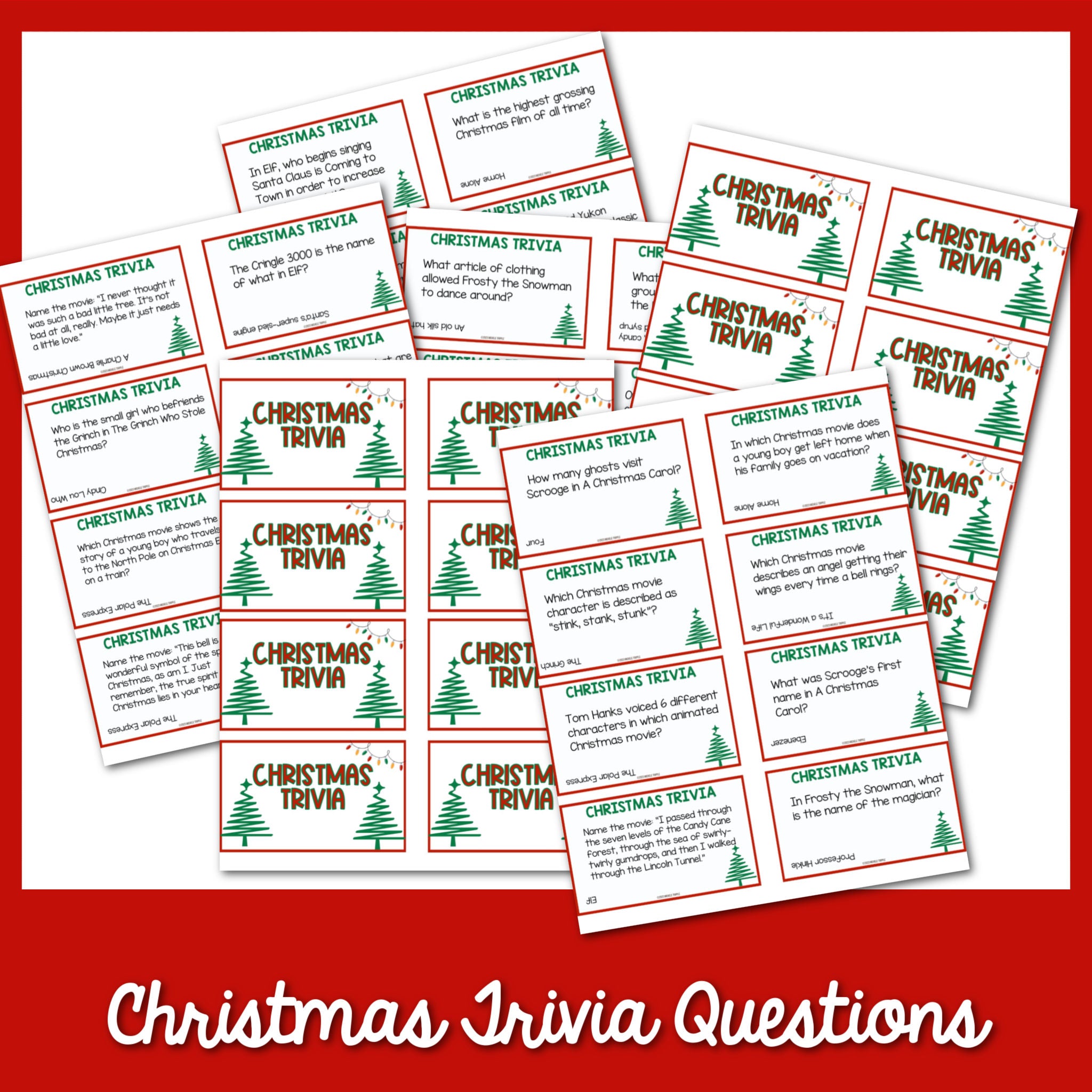 Christmas Trivia Printable Cards MicheleTripple Christmas Trivia Printable Cards MicheleTripple