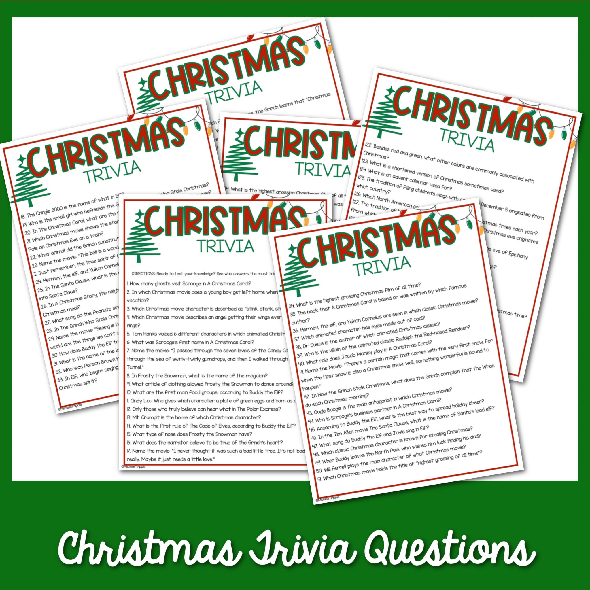 Christmas Trivia Charades Game