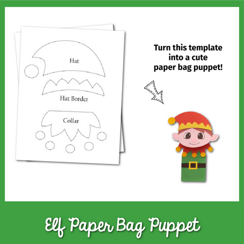 Elf Paper Bag Puppet Template