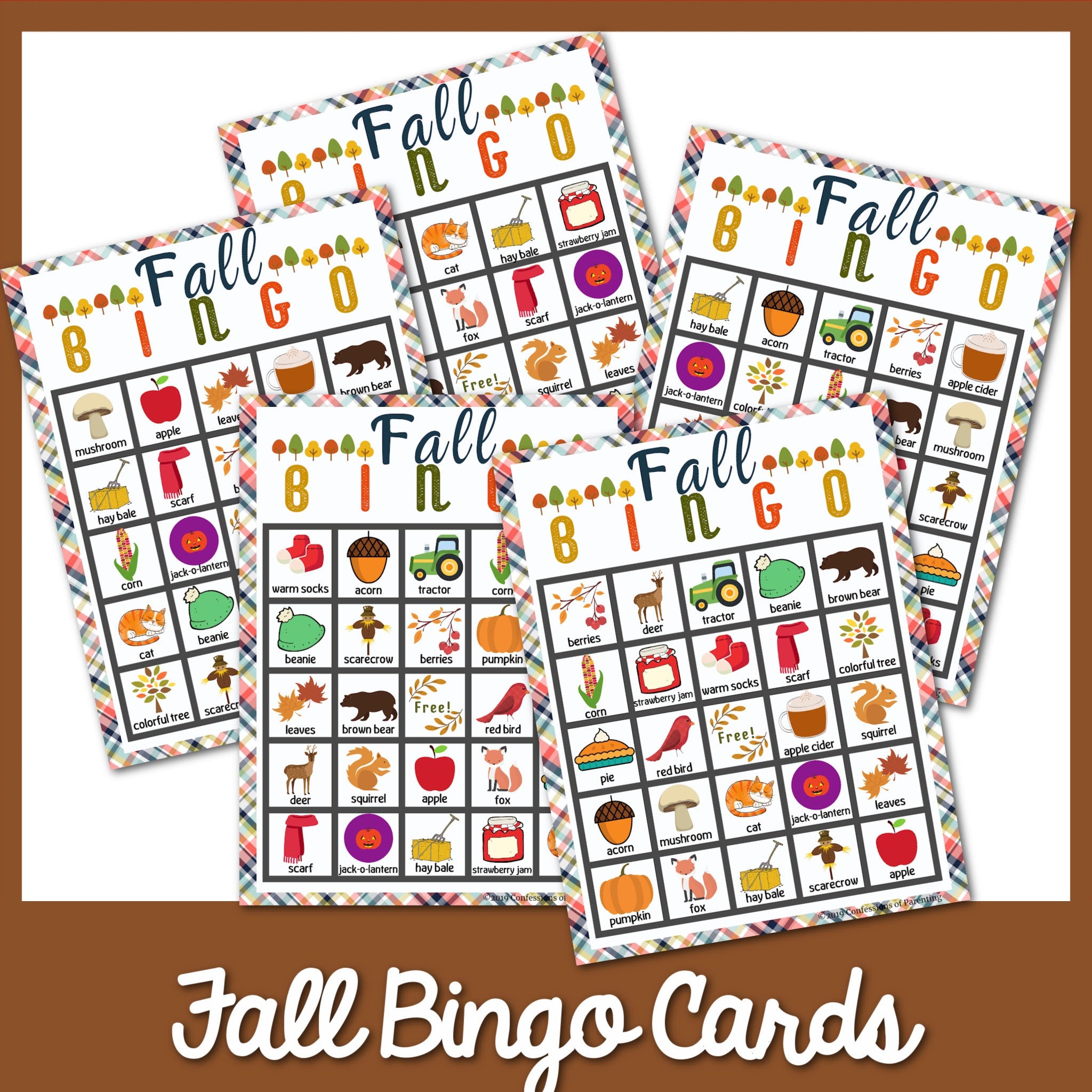 Fall Bingo Cards