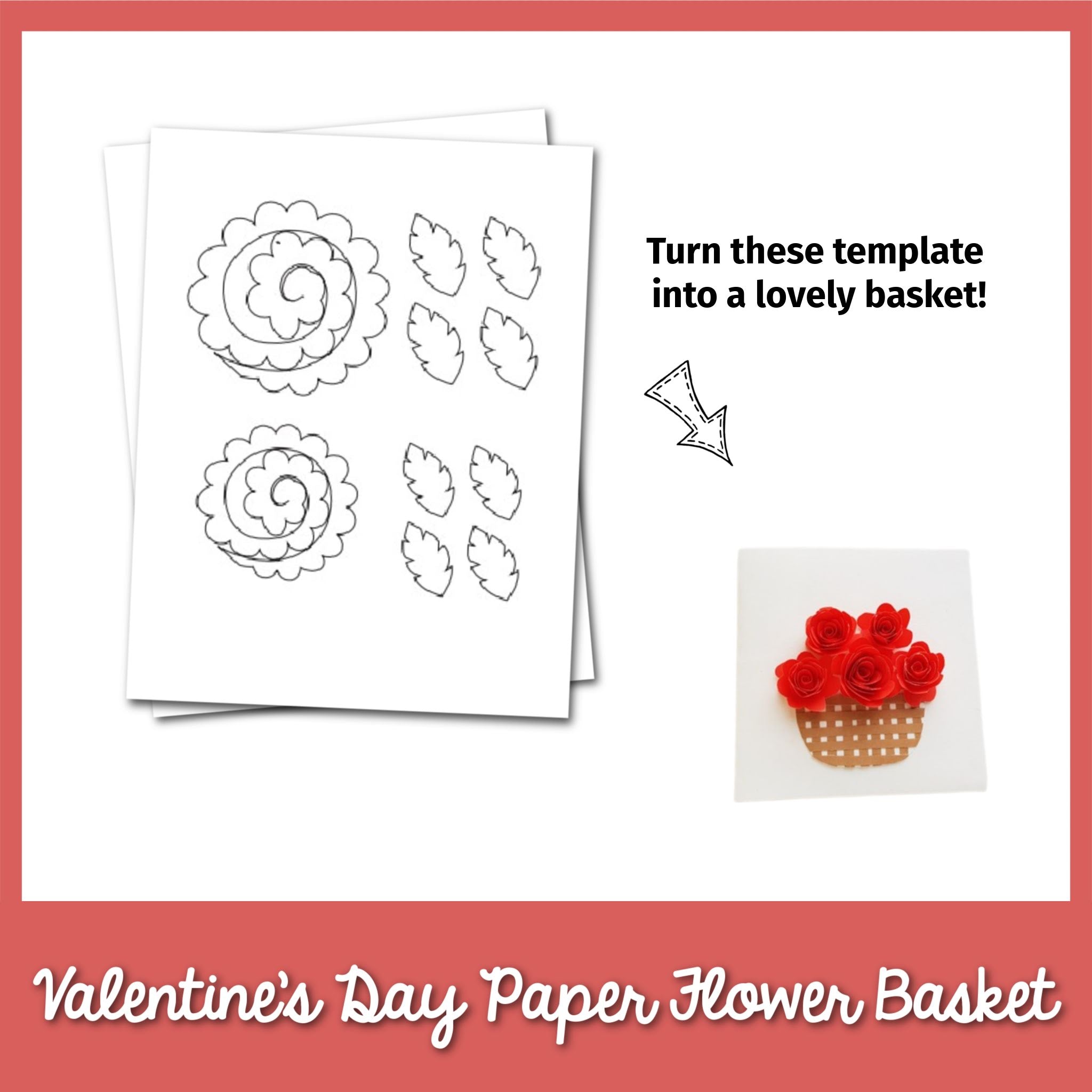 Paper Flower Basket Template