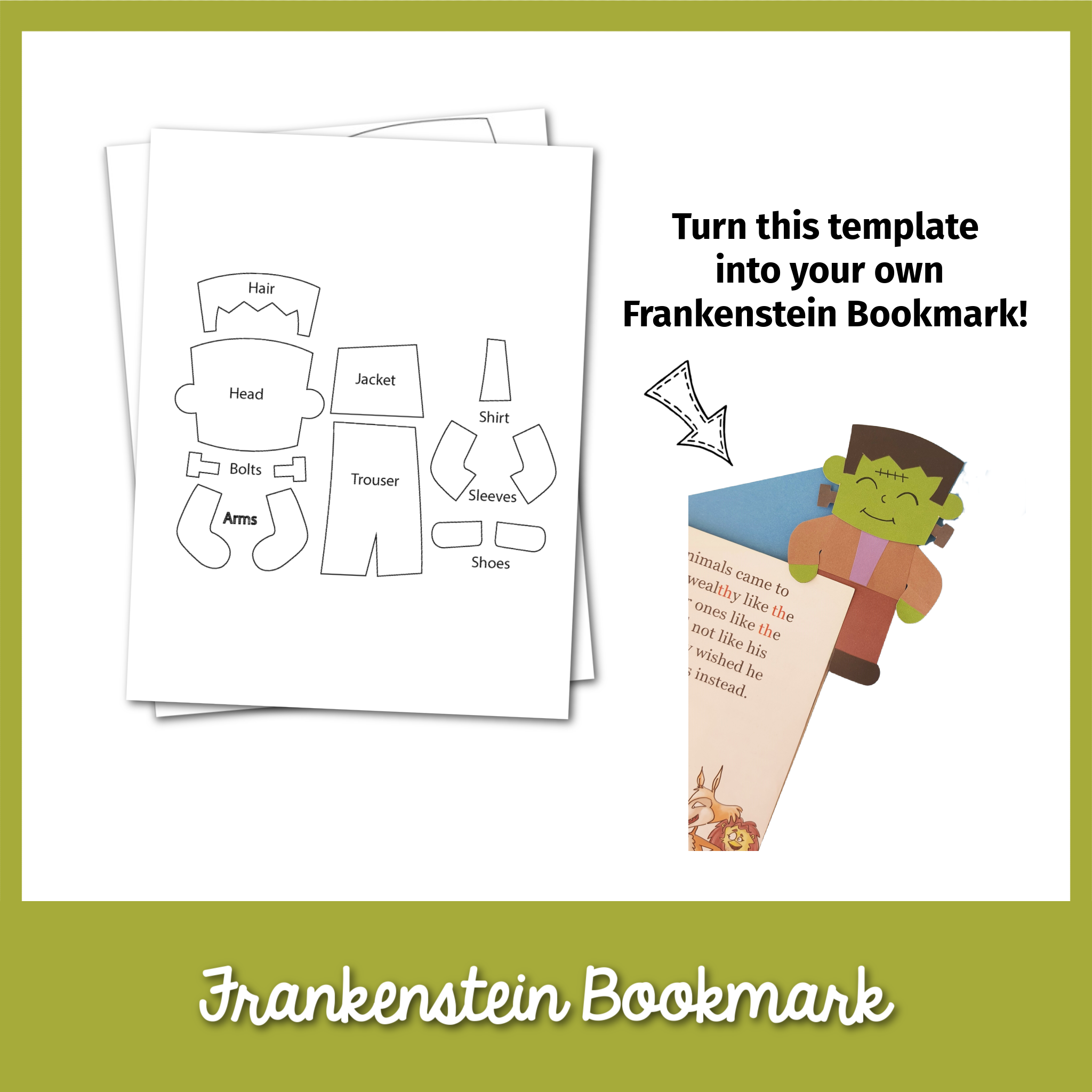 Frankenstein Bookmark Template