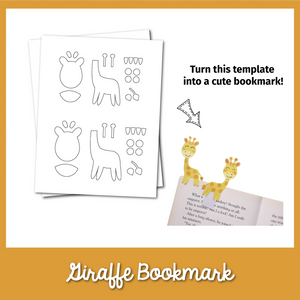 Giraffe Bookmark Template