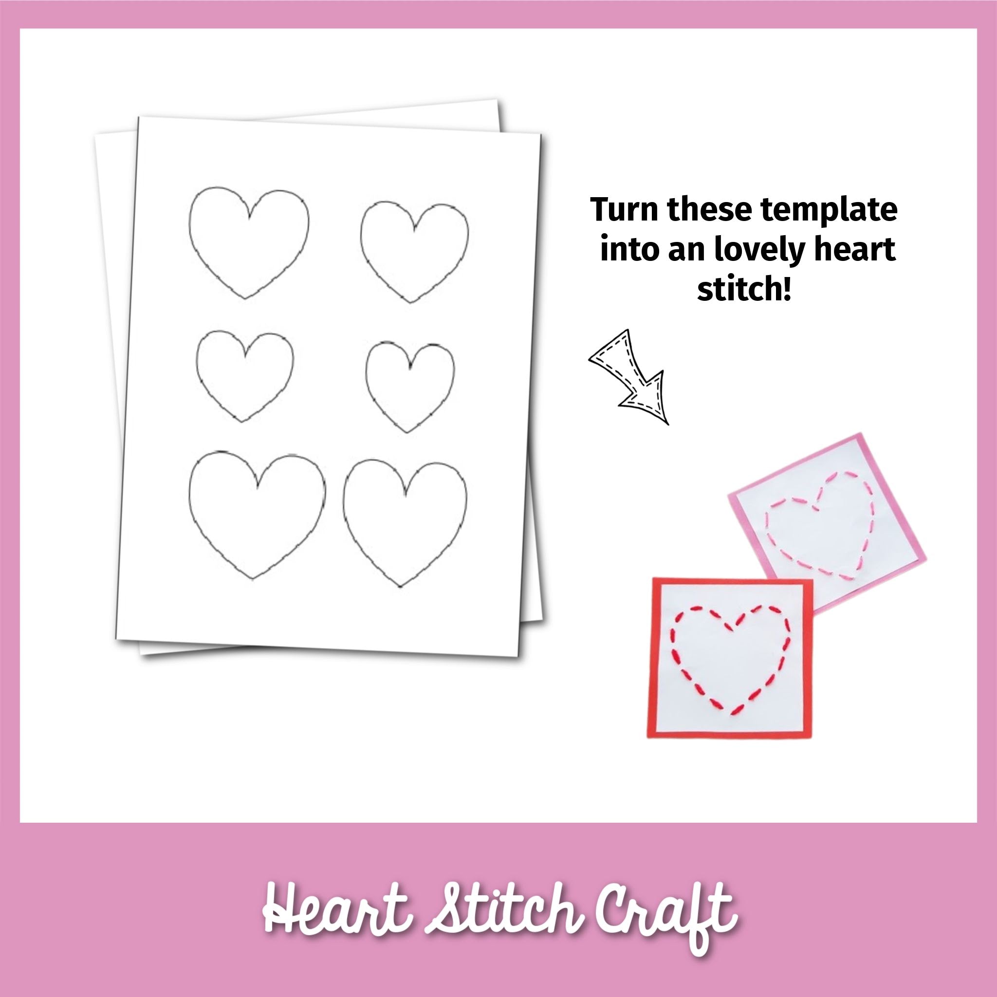 Stitch Heart Craft Template