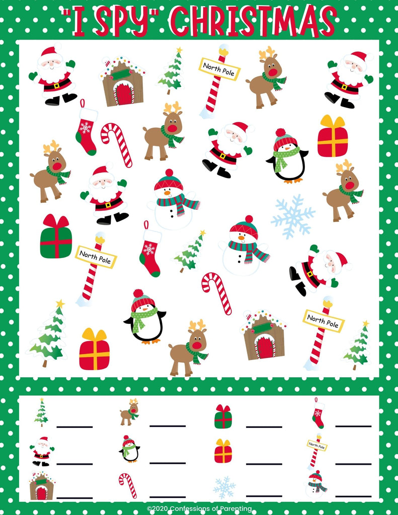 christmas i spy printable