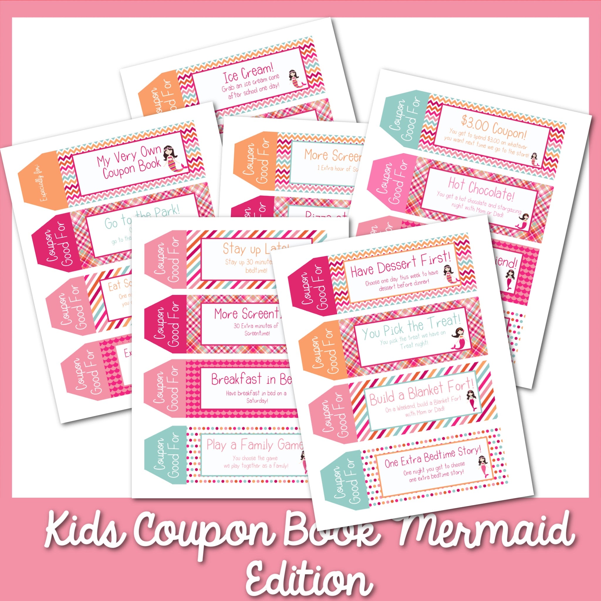 Kids Printable Coupon Book Mermaid Edition